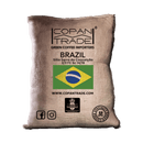 Coffee bag from Copan Trade with Brazilian flag and farm and grade: Sítio Serra da Conceição 2/3 FC Sc 14/16